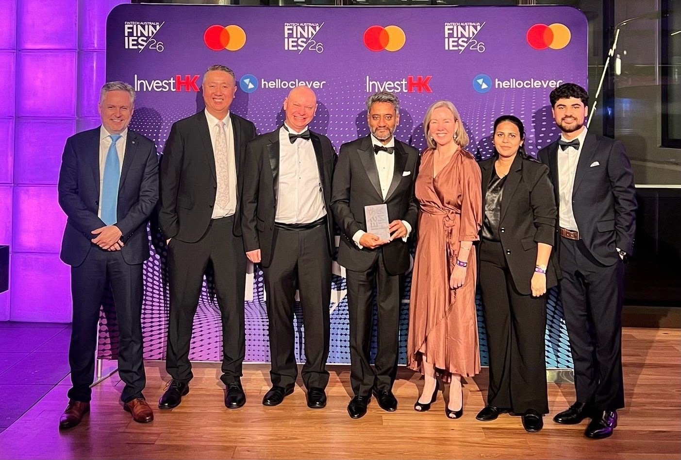 The RedOwl team with the Emerging Fintech Organization of the Year award at the Fintech Australia Finnies 2026